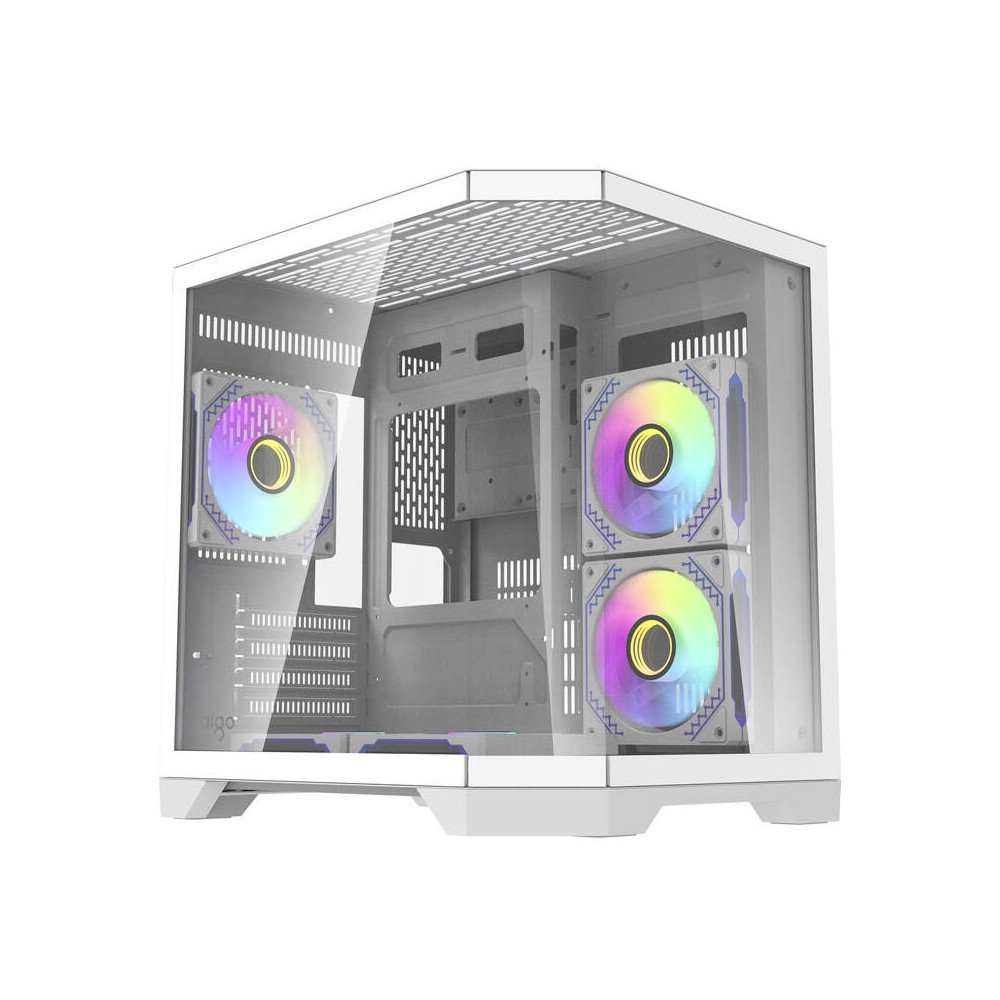 Darflash FT350 arvutikorpus + 5 aRGB ventilaatorit (valge)
