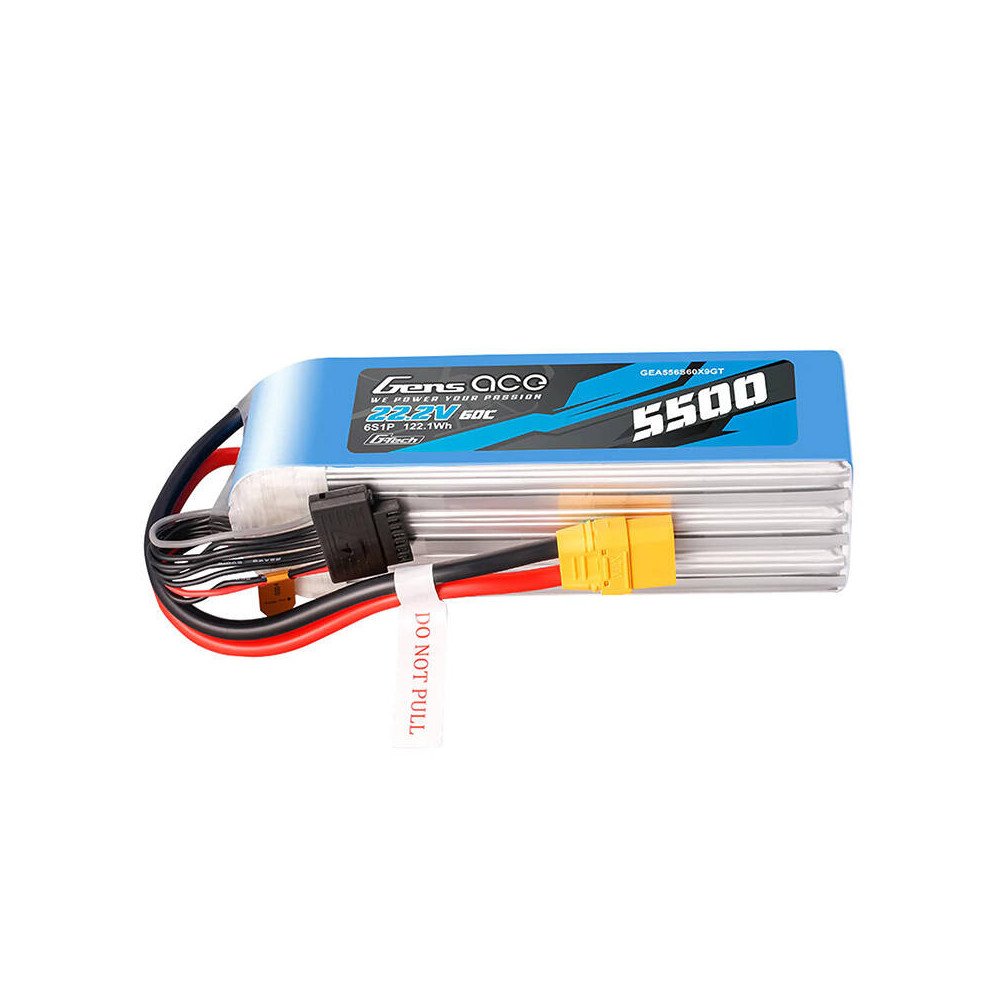 Akku Gens Ace G-Tech 5500mAh 22,2V 60C 6S1P LIPO XT90-liittimella