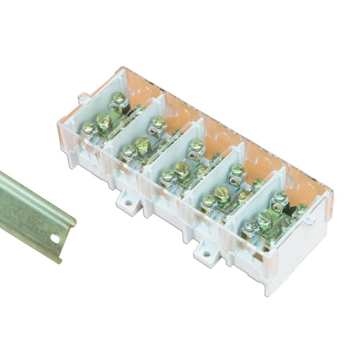 Klemju bloks LZ DIN sliedej ar vāku 5x35/5x16 IP20 500V 125A TH35