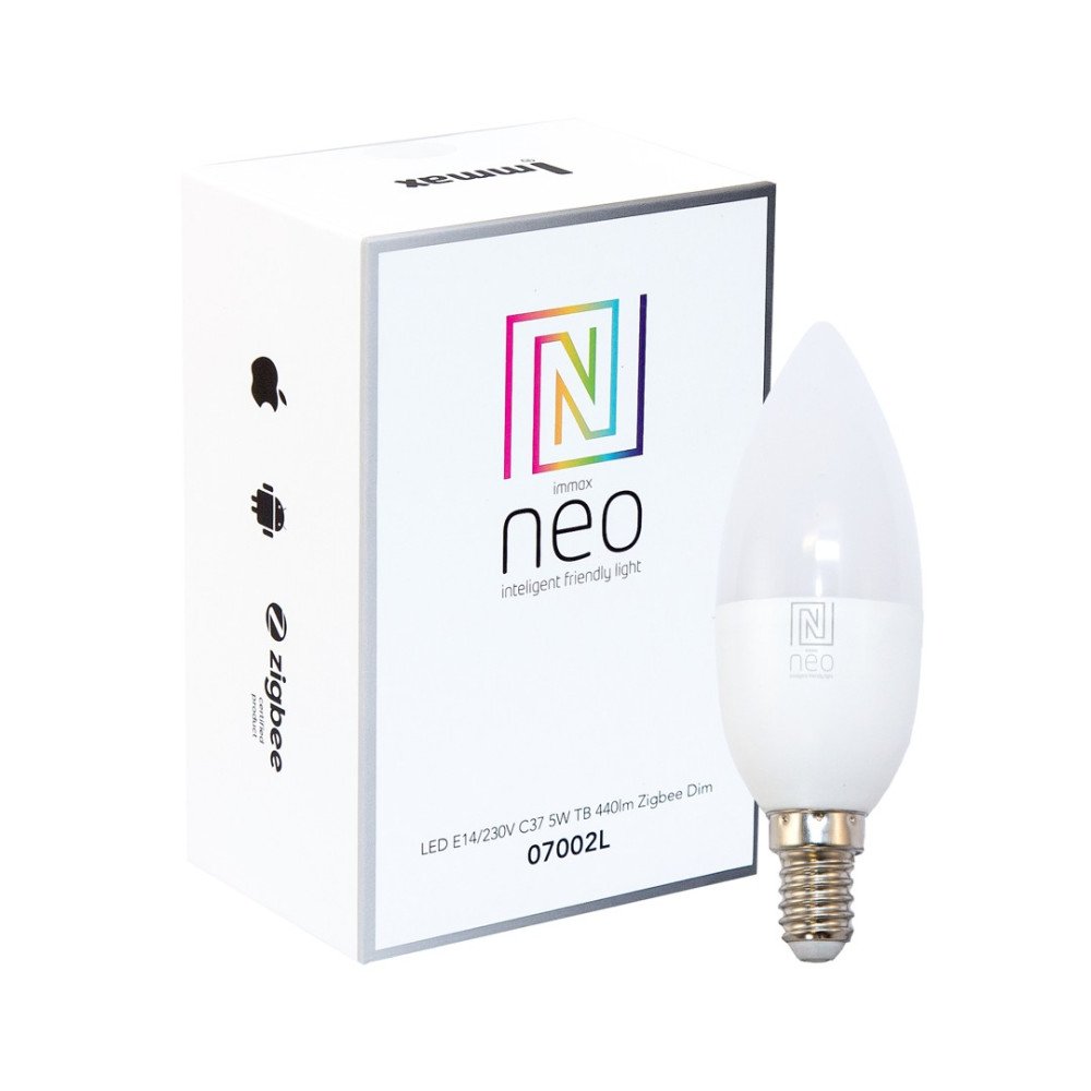 Immax NEO Smart LED pirn E14 5W soe valge, hamardatav, Zigbee 3.0