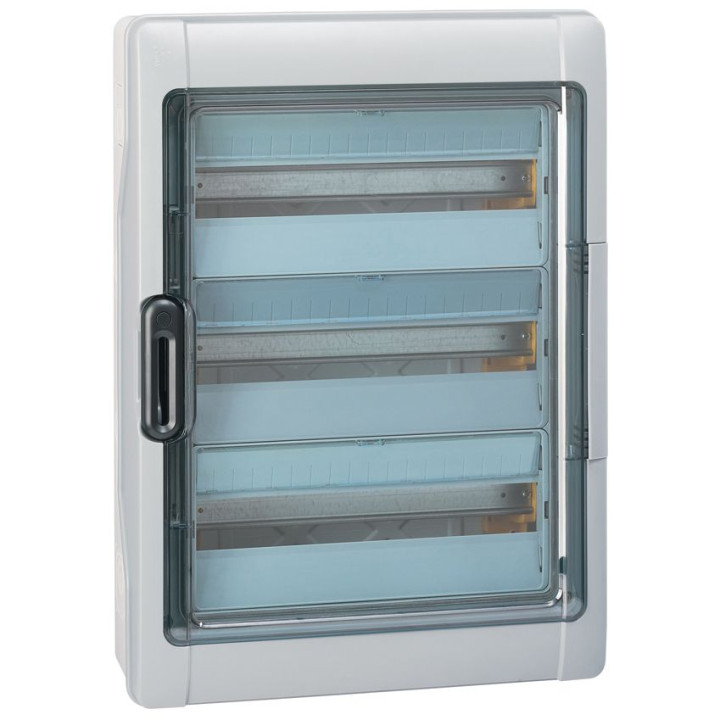 Plexo3 cabinet 54 modules surface mounting IP65 IK09 with PE+N terminal blocks