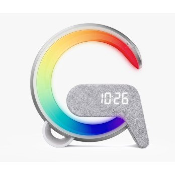 LED-loogastuslamp Immax FLAMINGO QI laadimisega, aratuskell, RGB, USB valjund, hobedane