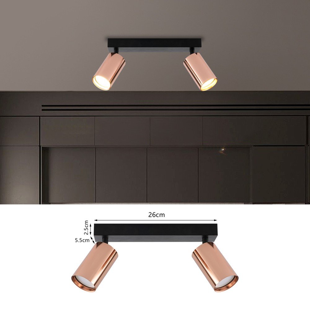Immax PUNTO-2 ceiling wall spot light 2 heads GU10, copper
