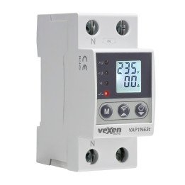 VAP1N63t digital overvoltage and overcurrent protection relay with WiFi, TUYA 1LN 63A AC230V