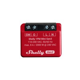 Shelly 1PM Mini Gen3 8A/240VAC Wi-Fi, Bluetooth, smart switch with power metering