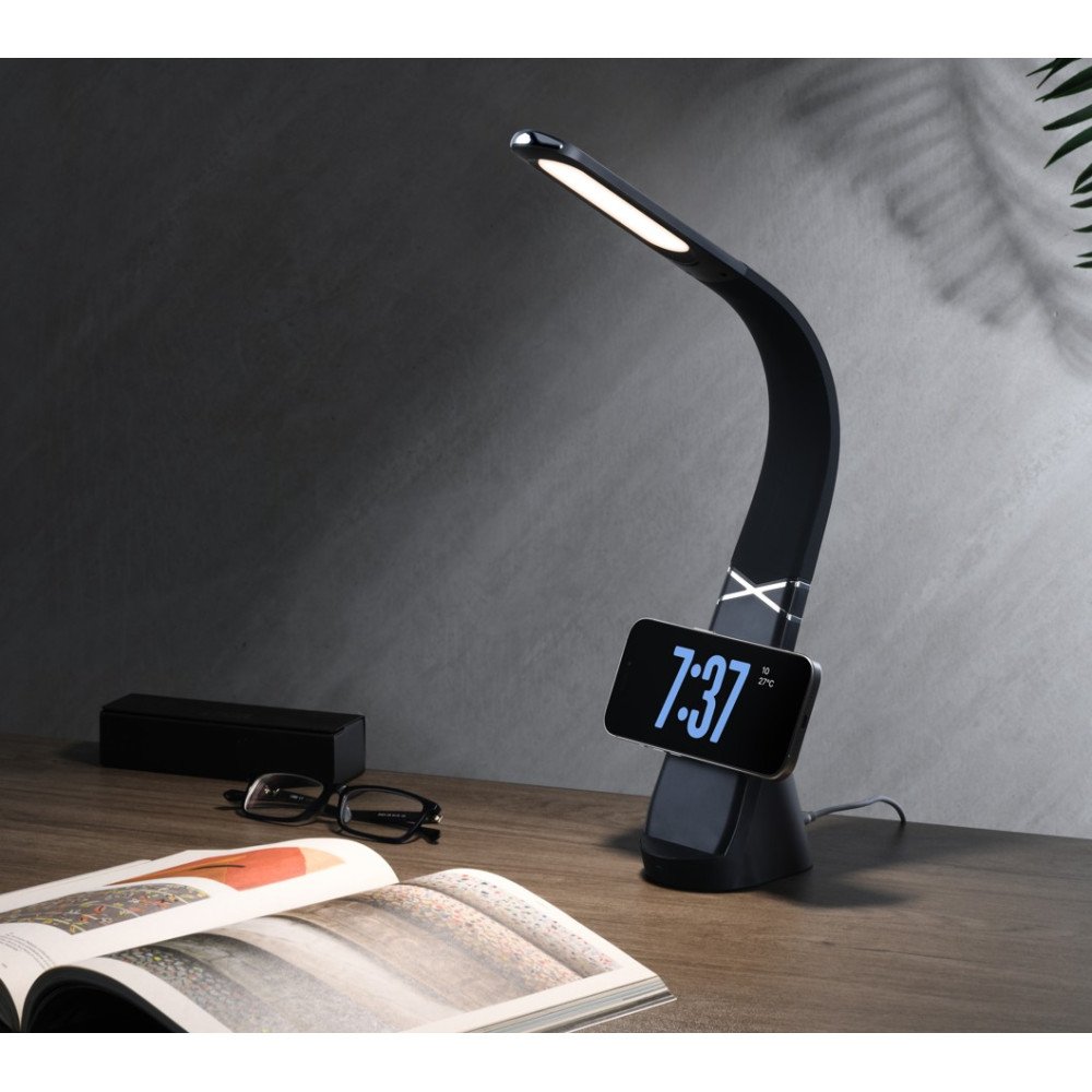 Immax MAGIC LED table lamp with magnetic wireless charging, black