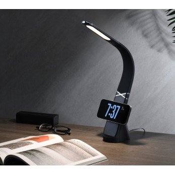 Immax MAGIC LED galda lampa ar magnetisku bezvadu uzladi, melna