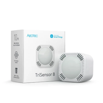 Aeotec TriSensor 8 tris in-1 sensors (temperatura + kustiba + gaismas intensitate), Z-Wave 800 serija (ZWA045-C)