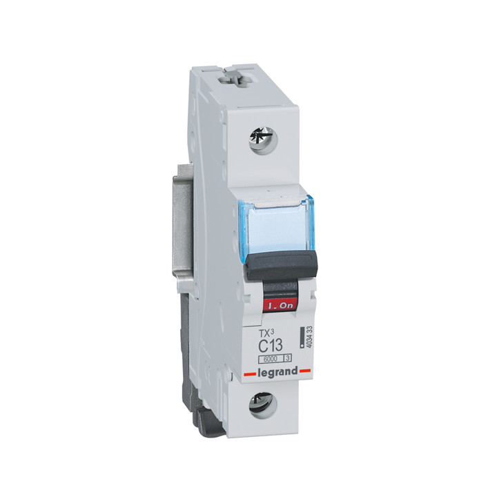 MCB TX 6000 - 1P - 230/400 V - 13 A - C kreivė - šakės / šakės tipo maitinimo šynos