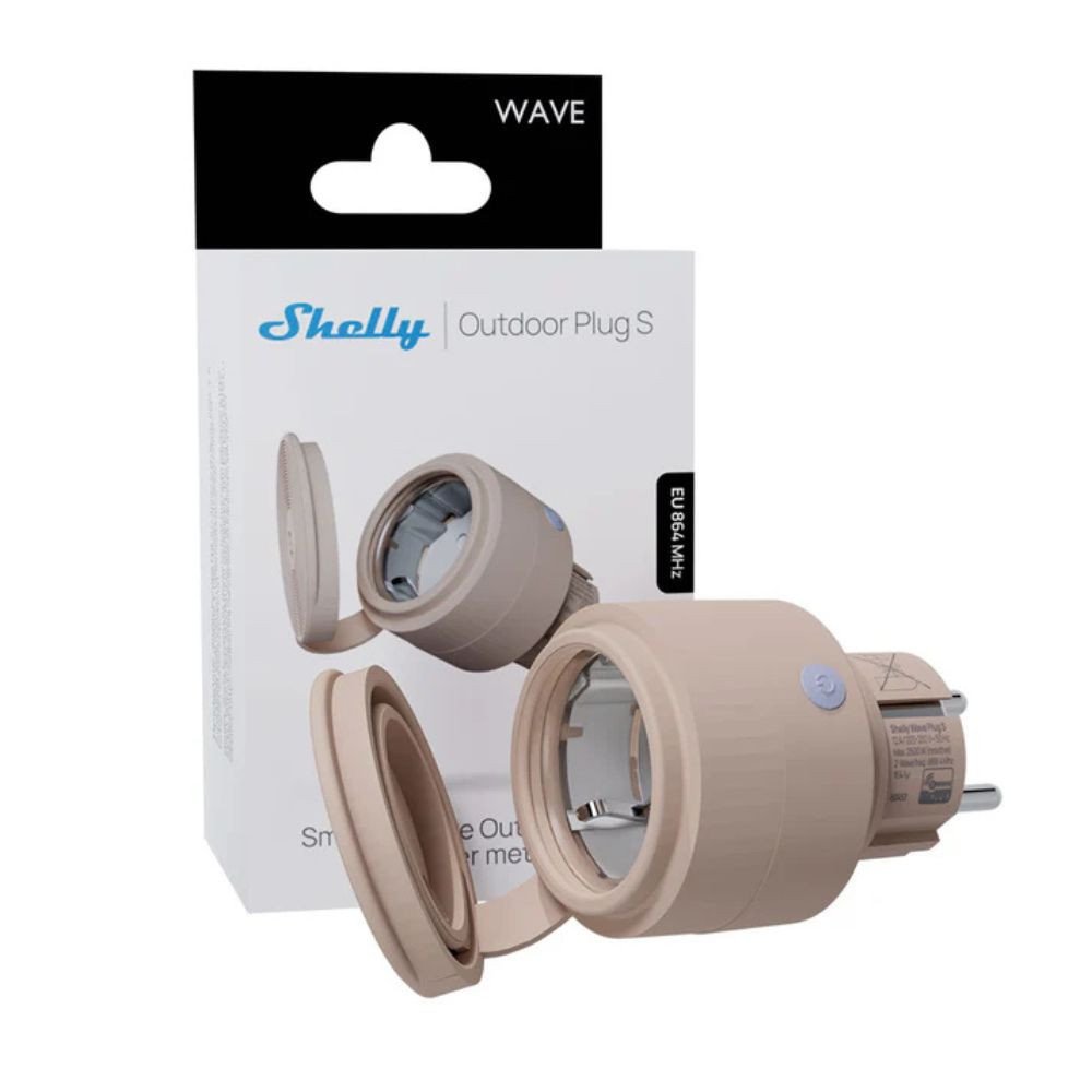 Shelly Wave Outdoor Plug S LR Power consumption monitoring socket, Z-Wave