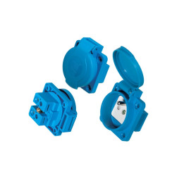 Rozete sadalnem 230V 16A zila IP54