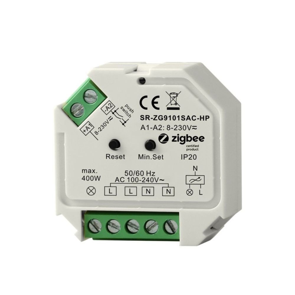 Sunricher Zigbee modifikuotas ismanusis reguliatorius 230V AC, 400W (SR-ZG9101SAC-HP)