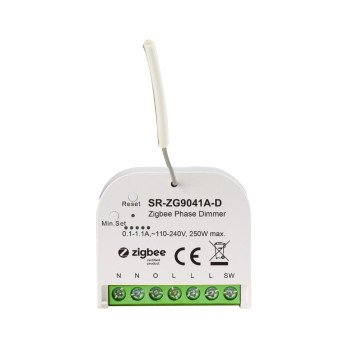Sunricher Zigbee jalkiasennettava alykas himmennin, 230V AC ei neutraalia, 250W (SR-ZG9041A-D)