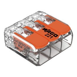 WAGO 221 клемма для 3 проводов 41A 0.5-6мм²