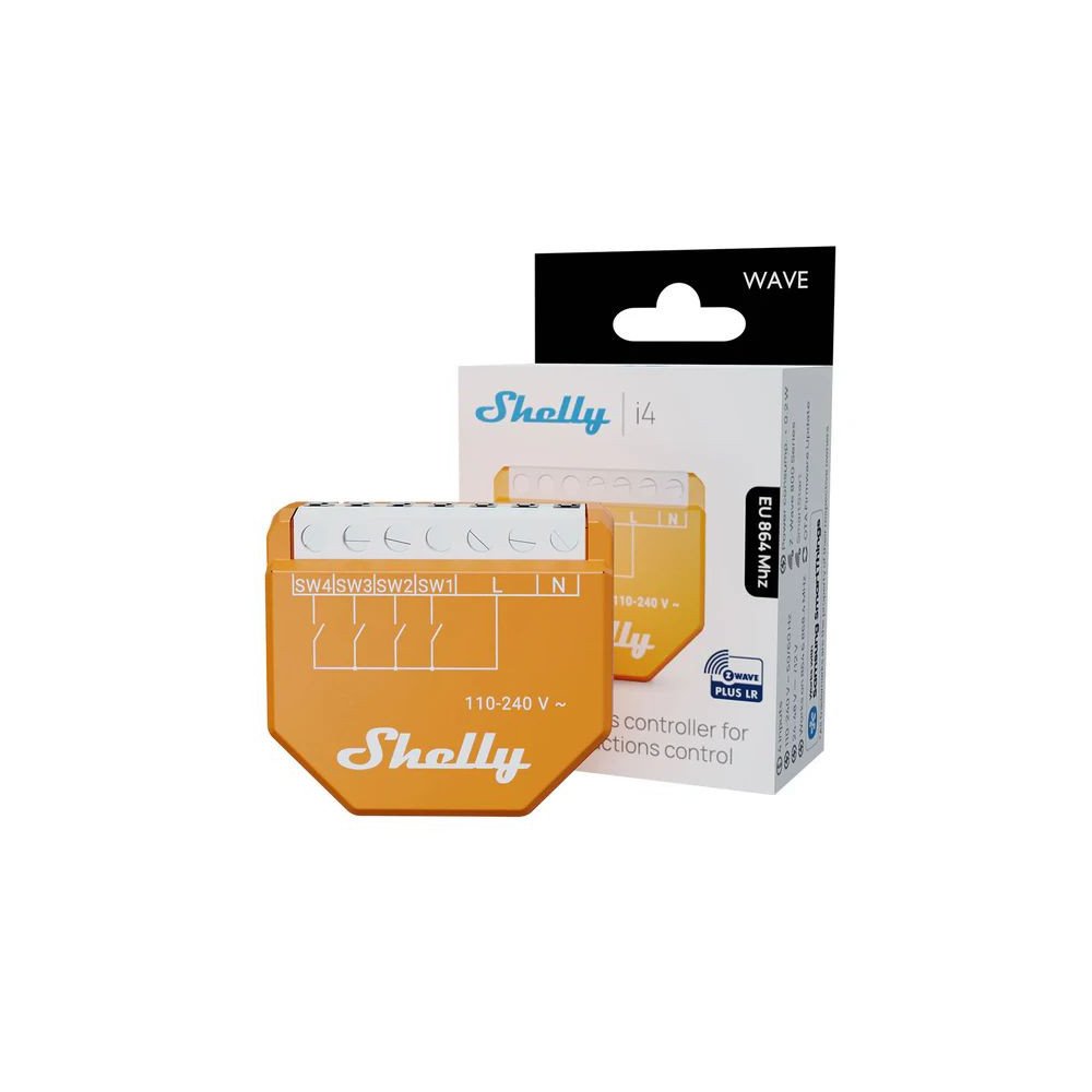 Shelly WAVE i4 wireless switch input / scene controller - EU Long range version