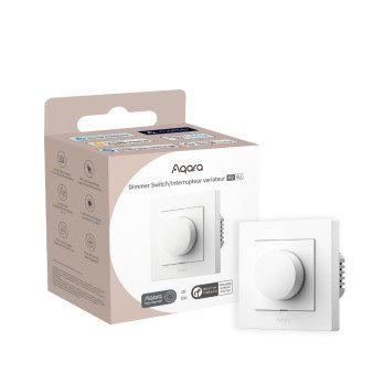 Aqara H2 Dimmer EU, Zigbee + sriegio reguliatoriaus sieninis jungiklis su universalia instaliacija, balta