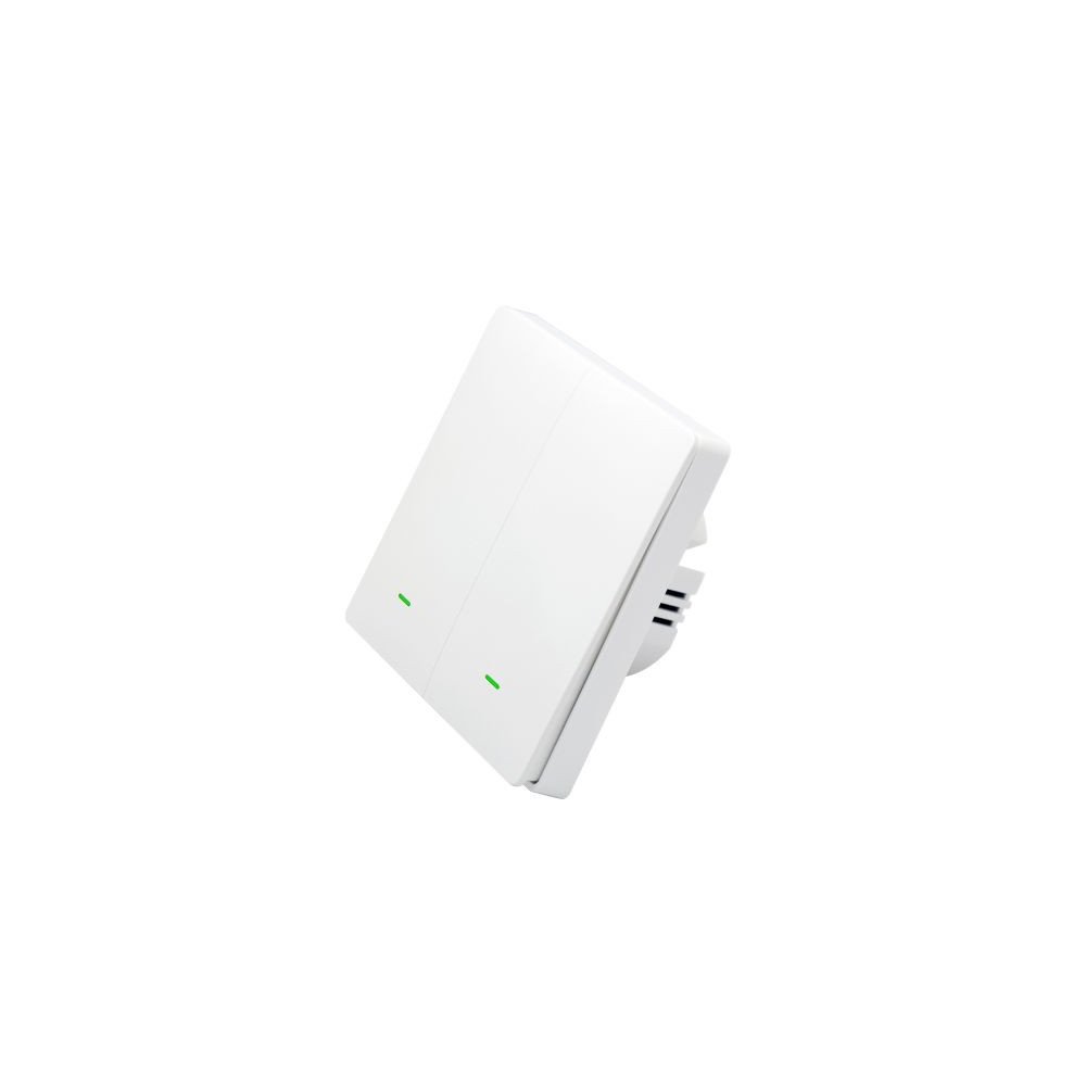 SmartWise B62 UNI Wi-Fi + eWeLink-Remote, 2 grupu viedais sienas sledzis, universals vads, fiziska spiedpoga, balta