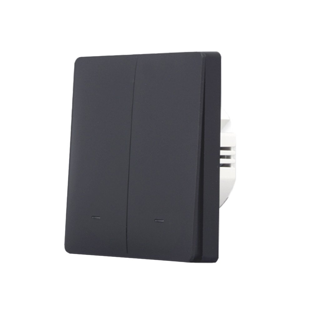SmartWise B62 UNI Wi-Fi + eWeLink-Remote, 2-ruhmaline nutikas seinaluliti, universaalne juhtmestik, fuusiline nupp, must