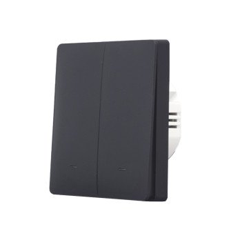 SmartWise B62 UNI Wi-Fi + eWeLink-Remote, 2-gang smart wall switch, universial wiring, physical push-button, black
