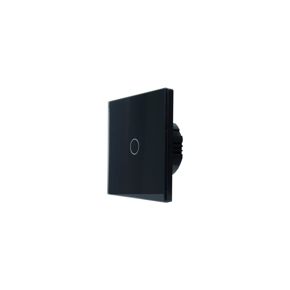SmartWise T61 UNI Wi-Fi + eWeLink-Remote, 1-gang smart wall switch , universial wiring, black touch panel.