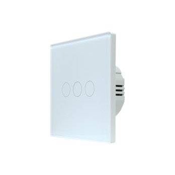 SmartWise T63 UNI Zigbee 3.0 + RF, 3 grupu viedais sienas sledzis, universala elektroinstalacija, balts skarienpanelis