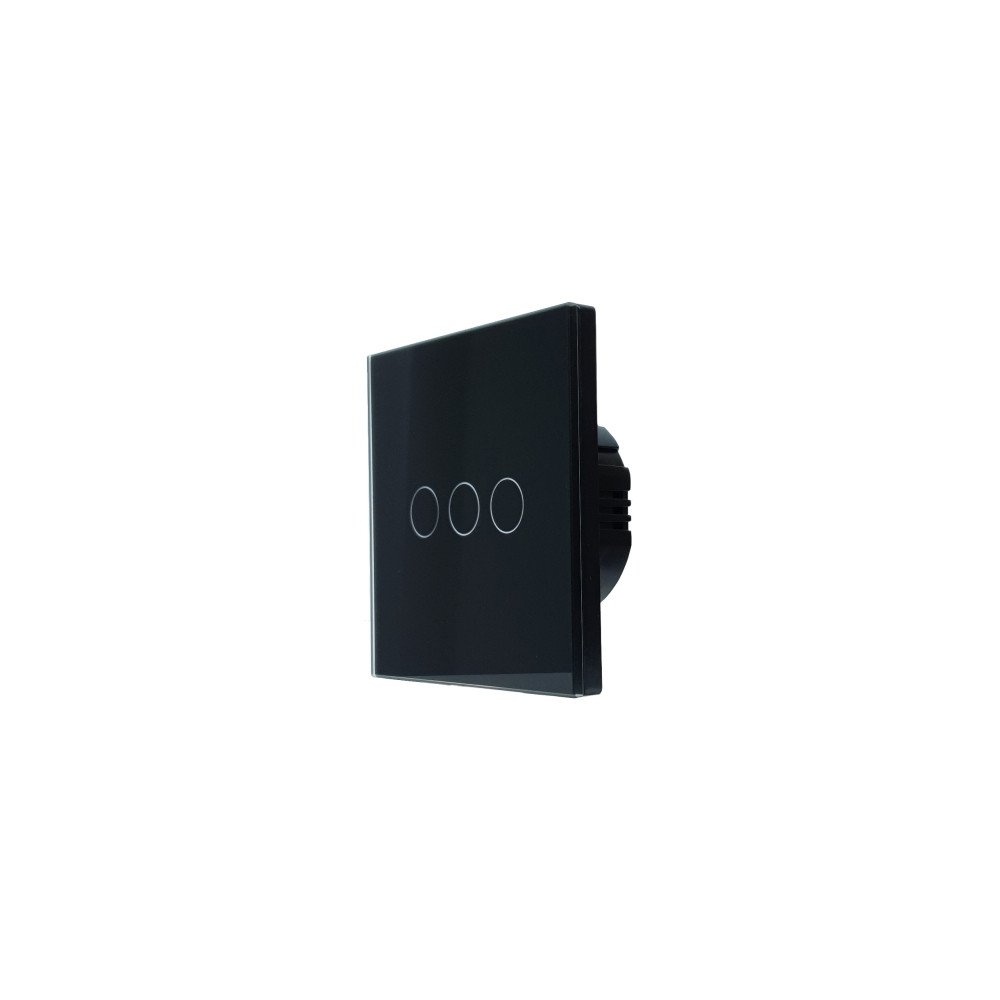 SmartWise T63 UNI Zigbee 3.0 + RF, 3-gang smart wall switch , universial wiring, black touch panel