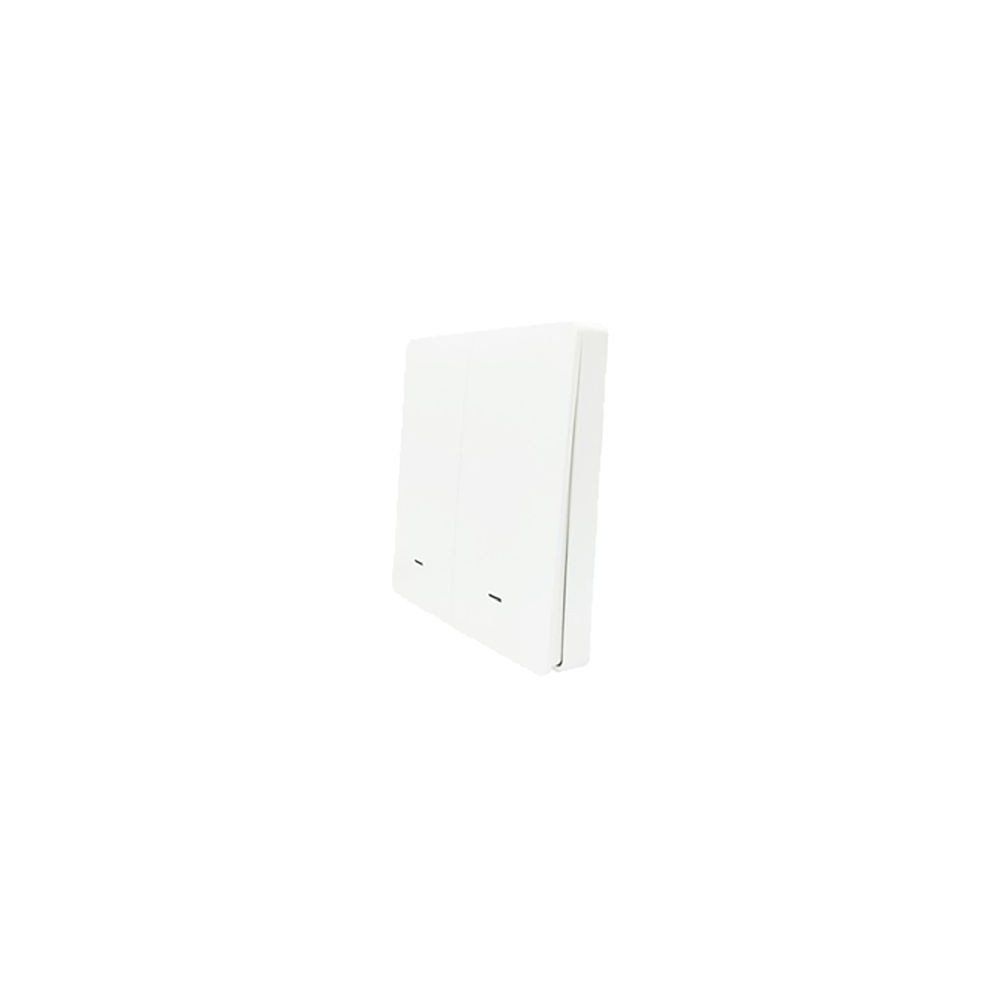 SmartWise BEREM2 Bluetooth (eWeLink-Remote) belaidis jungiklis su 2 mygtukais, baltu mygtuko priekiniu skydeliu