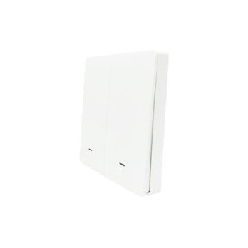 SmartWise BEREM2 Bluetooth (eWeLink-Remote) belaidis jungiklis su 2 mygtukais, baltu mygtuko priekiniu skydeliu