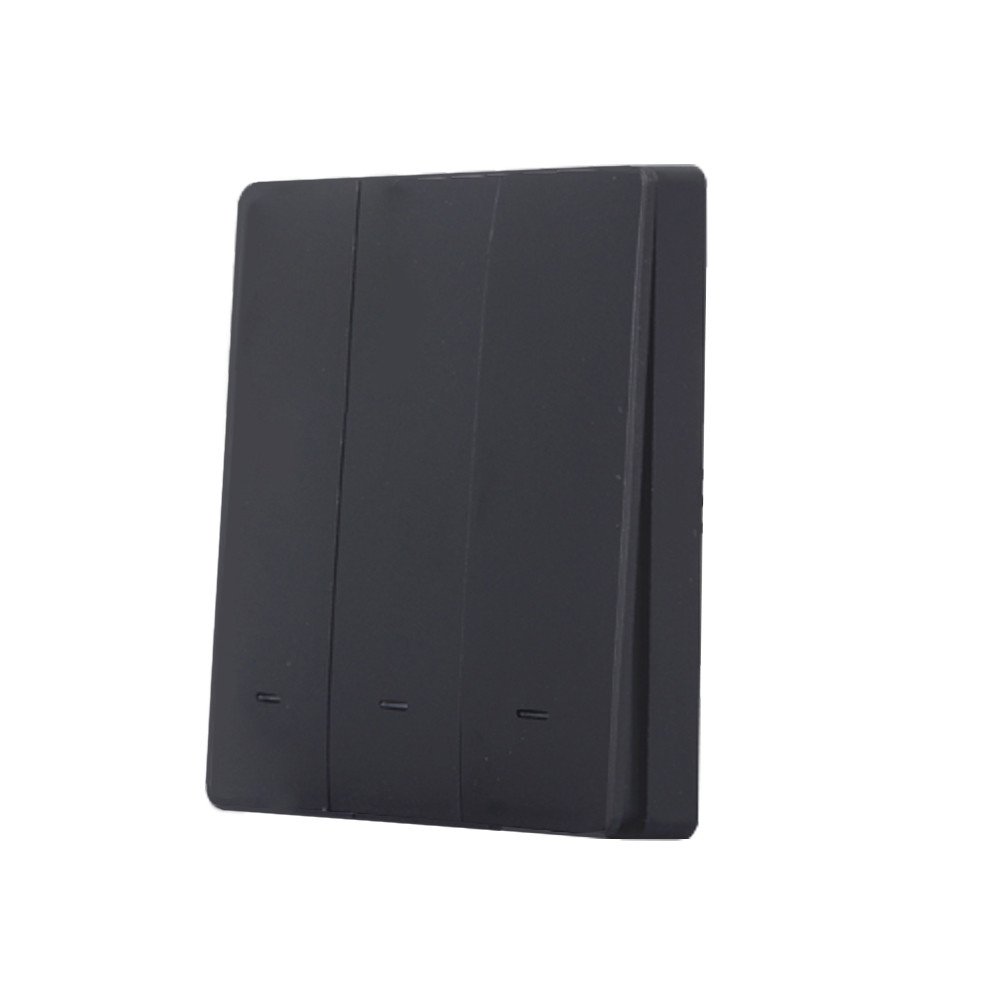 SmartWise BEREM3 Bluetooth (eWeLink-Remote) langaton kytkin 3 painikkeella, musta painike etupaneeli