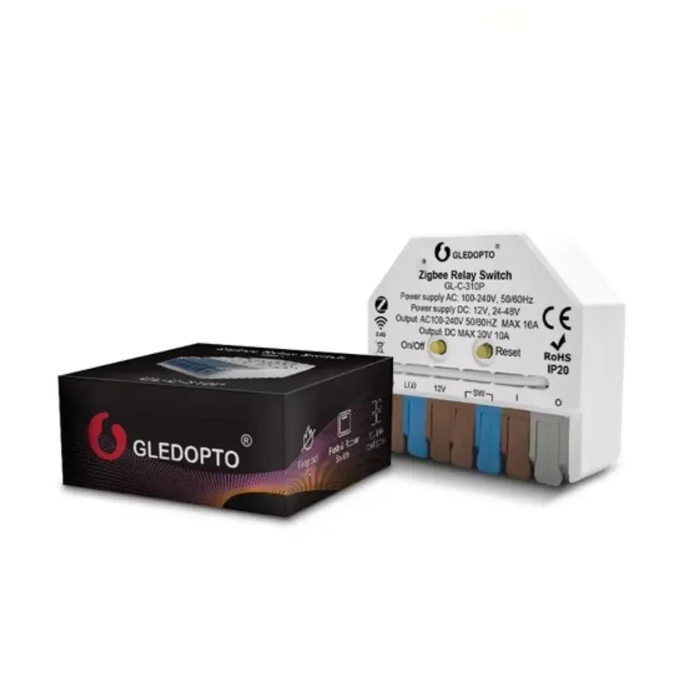 GLEDOPTO GL-C-310P ZigBee 3.0 + 2.4GHz RF releja sledza modulis (mainstrava, lidzstrava, sausais kontakts)