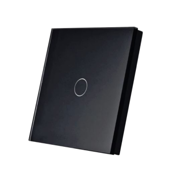 SmartWise wall switch glass touch front panel, black, 1-button