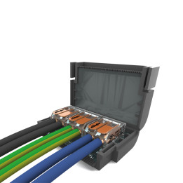 ShellBox gēļu izolēta kārba IPX8 trīs 2-vietīgas Wago 0.2-4mm²