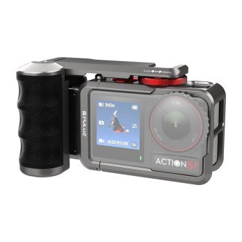 Metalinis apsauginis deklas su Puluz rankena skirta DJI Osmo Action 5 Pro / Action 4 / Action 3