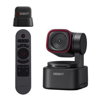 OBSBOT Tiny 3 Lite webcam with remote control and microphone