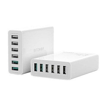 Charger 6x USB Blitzwolf BW-S15, QC 3.0, 60 W (white)
