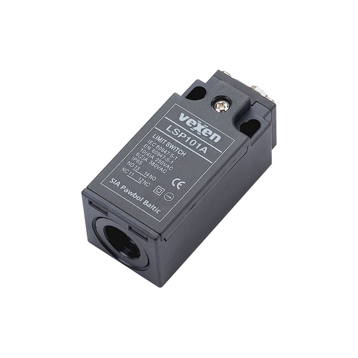 LSP101A rajakytkin 1NO/1NC muovikotelossa IP65 metallipäädyn männällä