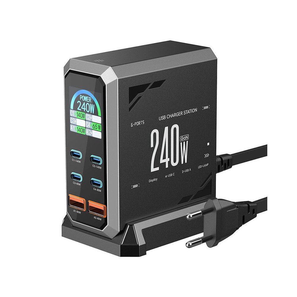 Blitzwolf BW-S31 2xUSB-A, 4xUSB-C, PD, 240W verkkolaturi.
