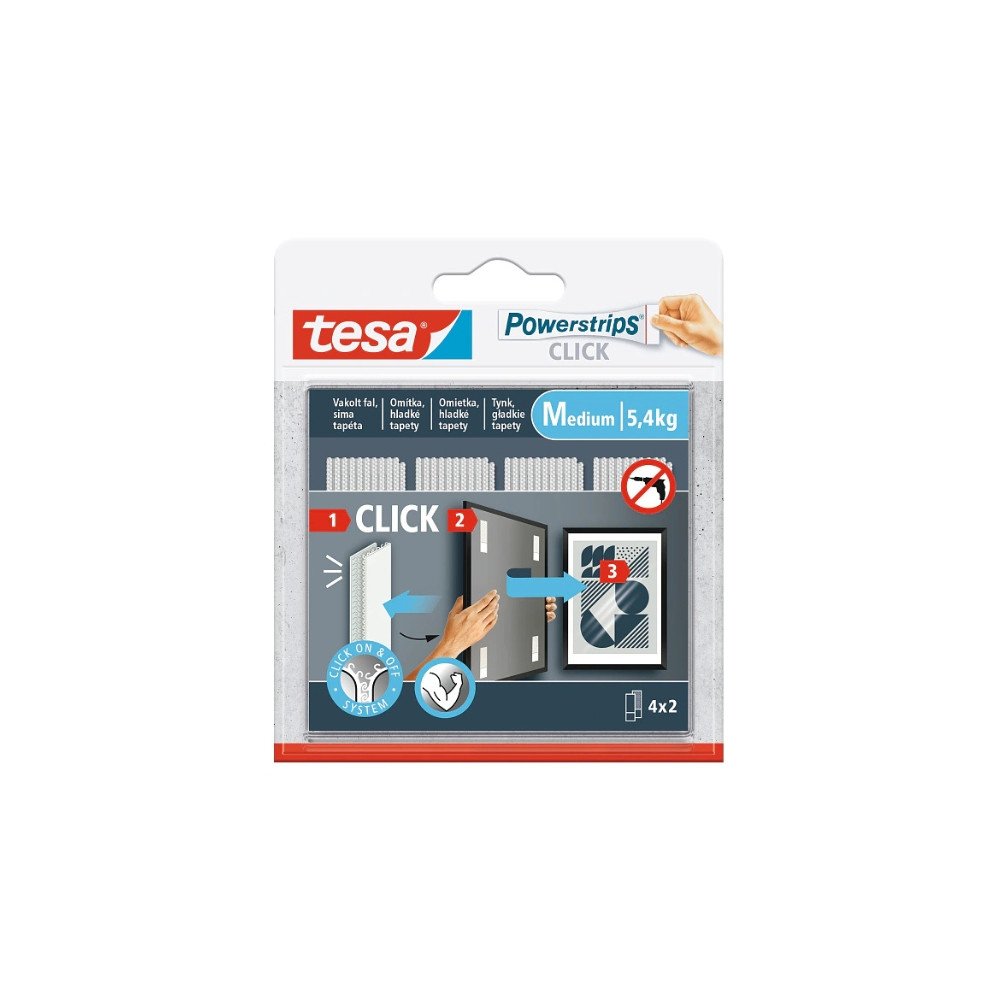 SELF-ADHESIVE MOUNTING STRIPS POWERSTRIPS-CLICK/MEDIUM TESA