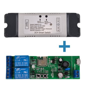 SmartWise 85V-250V mainstravas Wi-Fi + eWeLink-Remote 2 grupu viedais releja sledzis, NO/NC, sausais kontakts, islaicigs sledzis