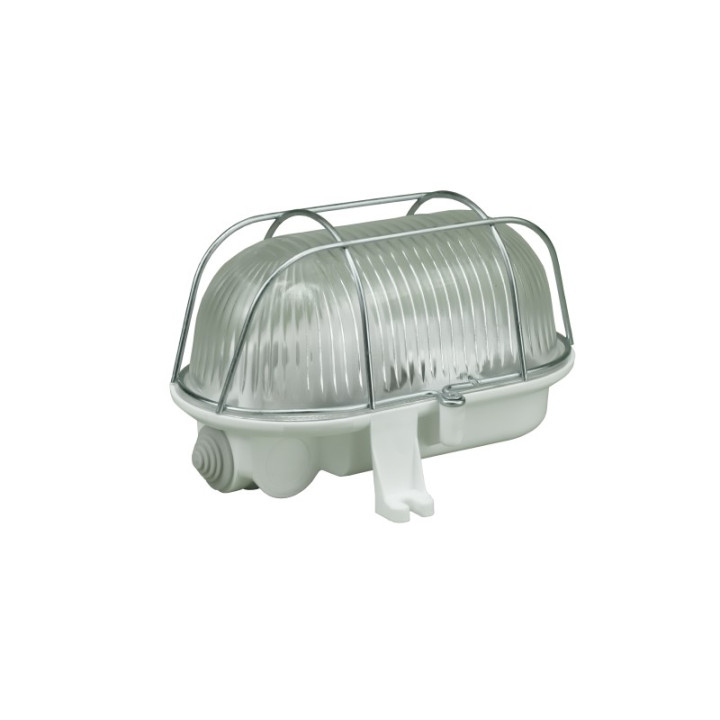 OWAL 60 luminaire with metal grid white E27 60W IP44