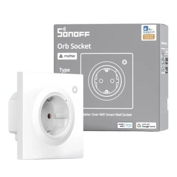 Sonoff Orb Socket Matter per Wi-Fi Smart Wall Socket ismanusis sieninis lizdas, skirtas Fusion Orb, su energijos stebejimu, Wi-F