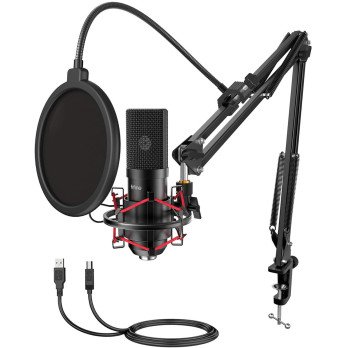 Condenser microphone with tripod Fifine T732 (black)