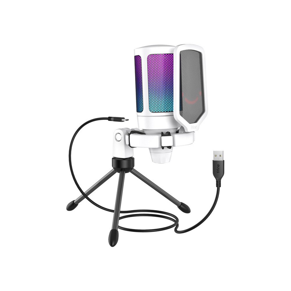 Fifine A6VW condenser gaming microphone (white)
