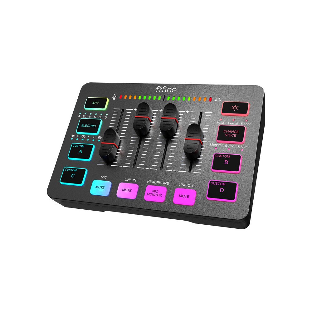 Fifine SC3 audio mixer (black)