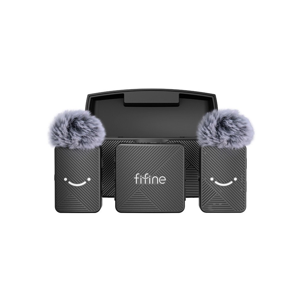 Fifine M9 kaklaraistis mikrofono rinkinys (juodas)