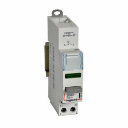 Control switch dual functions - 20 A - 250 V - 1 NO + green indicator
