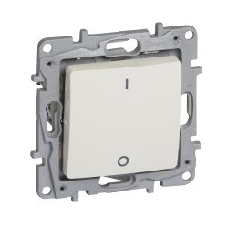 Double-pole switch Niloe - 1-gang - 16 A - 250 V - automatic terminals - ivory