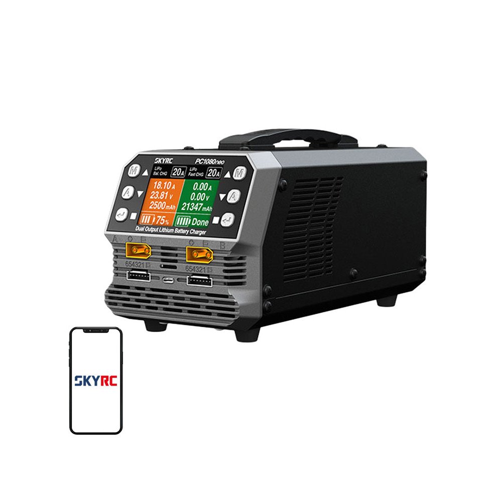 SkyRC PC1080neo divu kanalu litija akumulatoru ladetajs