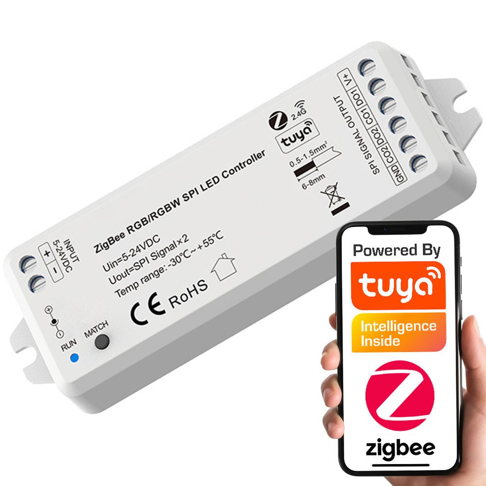 LED-kontroller 5-24VDC RGB RGBW SPI RF + ZIGBEE TUYA