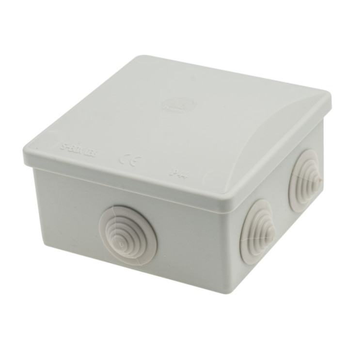 S-BOX nozarkārba IP44, 80×80×40mm, pelēka